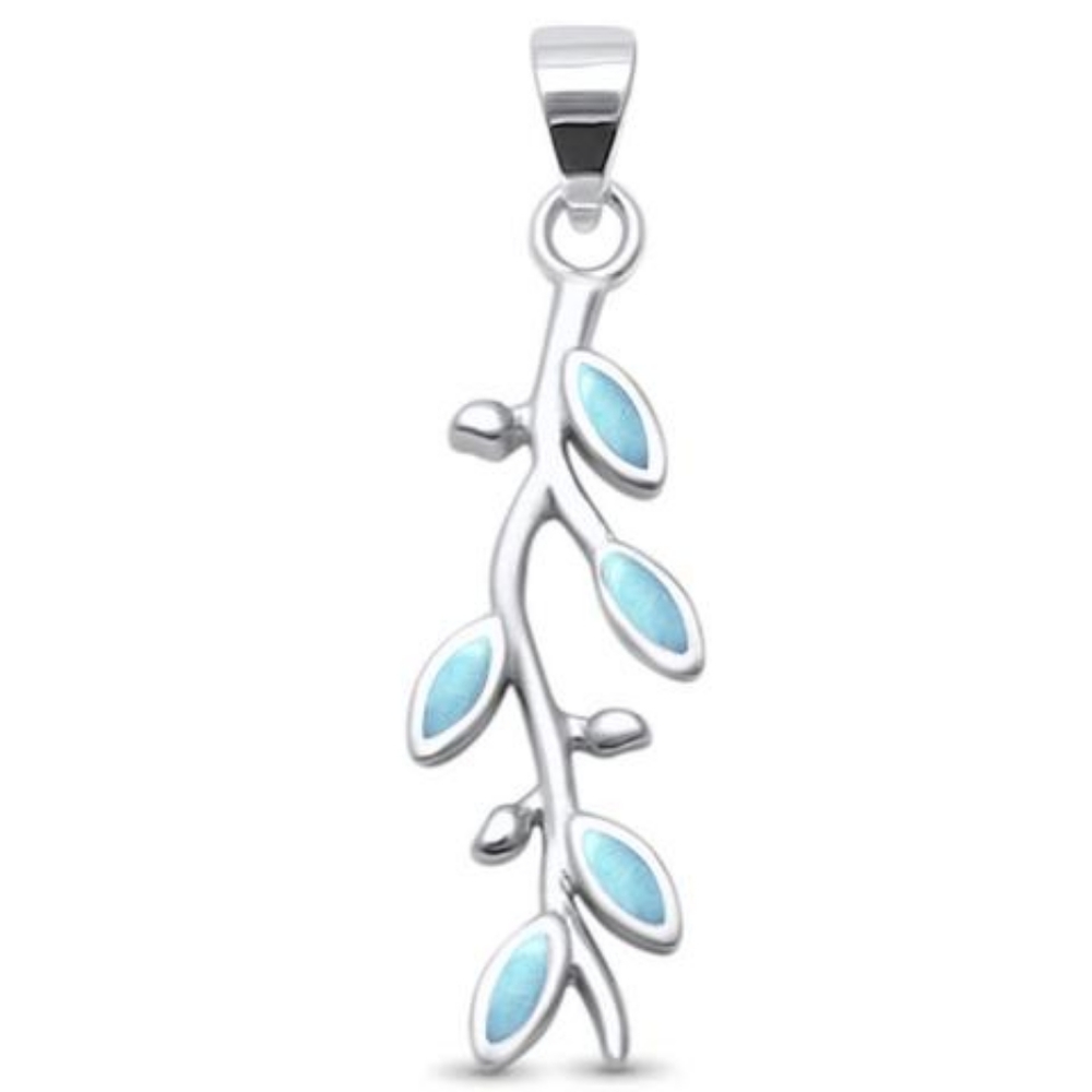 natural larimar olive friendship branch , 925 ster
